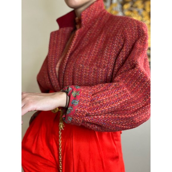 SOLD (VINTAGE) Album by Kenzo 90's Velvet Neck Oversized Jacket (S) - Picture 6 of 8